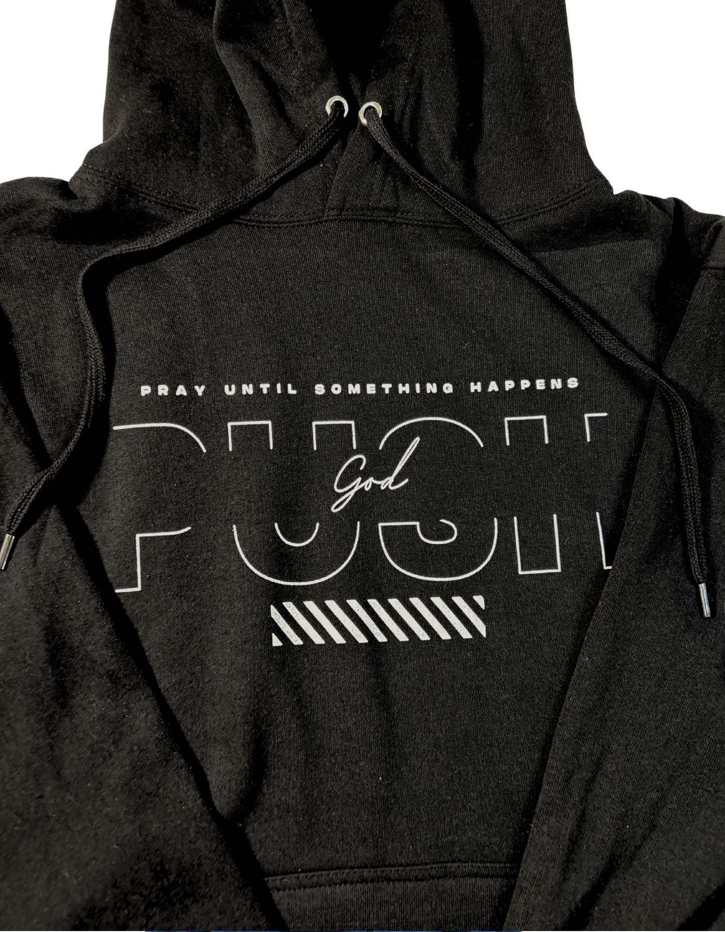 Premium "PUSH" Pray Until Something Happens Logo Hoodie (Black)
