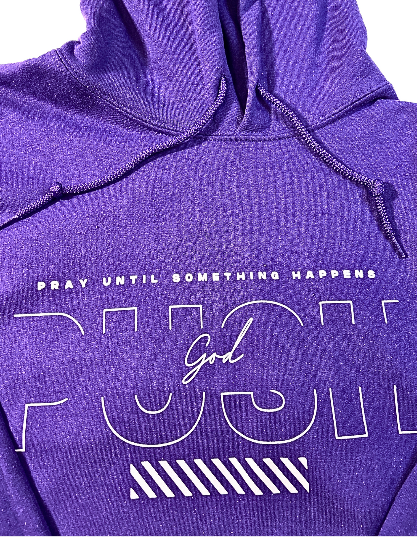 Premium "PUSH" Pray Until Something Happens Logo Hoodie (Purple)